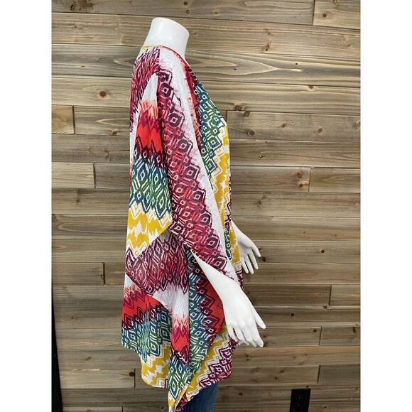 Lane Bryant Lightweight Kimono Shirt 18 20 Drawstring Waist Short Sleeve Top - Picture 2 of 7